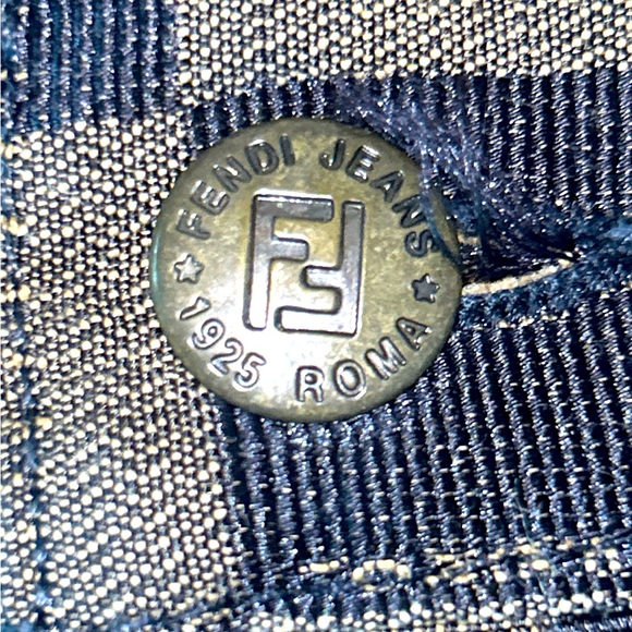 FENDI $1500 JEANS Jacquard Check Logo 8/10 (IT47) 32”waist - Picture 8 of 13
